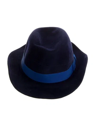 Pre-owned Pierre Cardin Fedora Bucket Hat In Blue