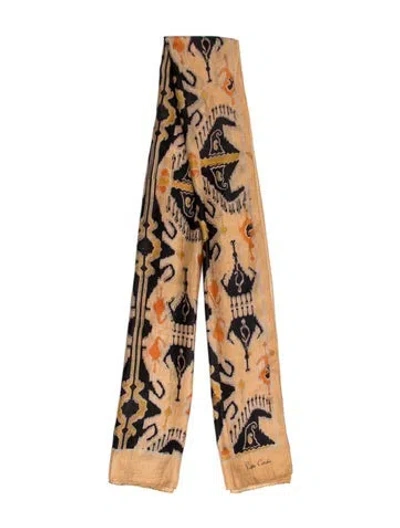 Pre-owned Pierre Cardin Floral Print Scarf In Neutral