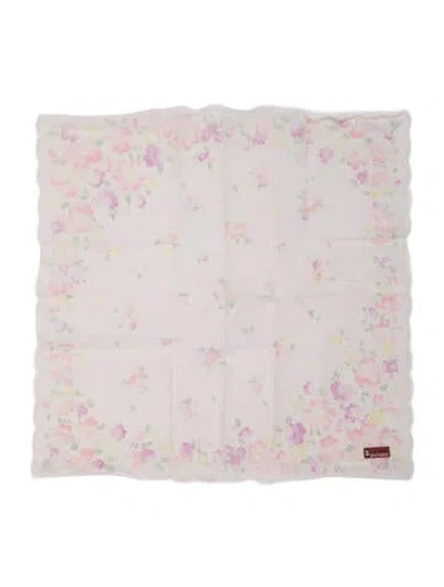 Pre-owned Pierre Cardin Floral Print Scarf In Pink