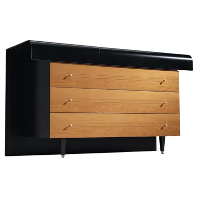 Pre-owned Pierre Cardin French Commode With Drop-front Secretary Desk, 3 Drawers,  1980s In Brown