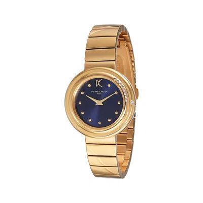Pierre Cardin Gold Stainless Steel Dress Watch In Burgundy