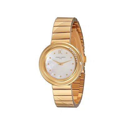 Pierre Cardin Gold Stainless Steel Dress Watch In Burgundy