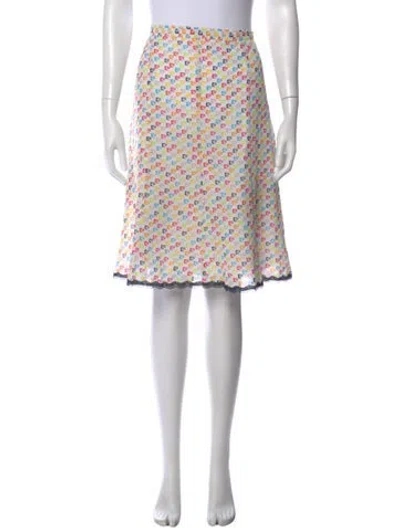 Pre-owned Pierre Cardin Graphic Print Midi Length Skirt In Multi