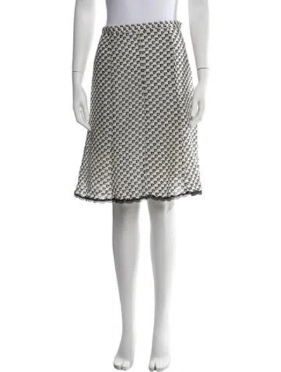 Pre-owned Pierre Cardin Graphic Print Midi Length Skirt In Neutrals