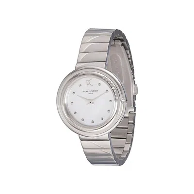 Pierre Cardin Gray Stainless Steel Dress Watch In Silver