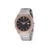 Pierre Cardin Gray Stainless Steel Dress Watch In Burgundy