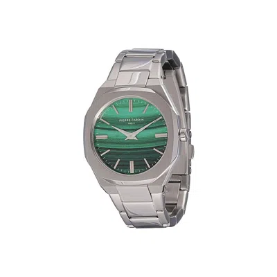 Pierre Cardin Gray Stainless Steel Dress Watch In Green