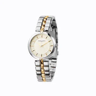 Pierre Cardin Gray Stainless Steel Dress Watch In Nude