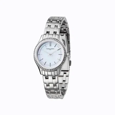 Pierre Cardin Gray Stainless Steel Dress Watch In Silver