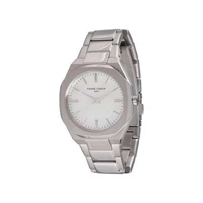 Pierre Cardin Gray Stainless Steel Dress Watch In Silver