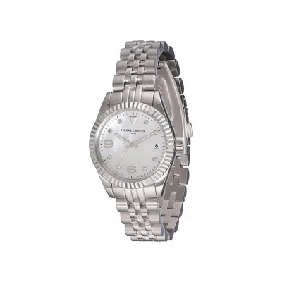 Pierre Cardin Gray Stainless Steel Dress Watch In Silver