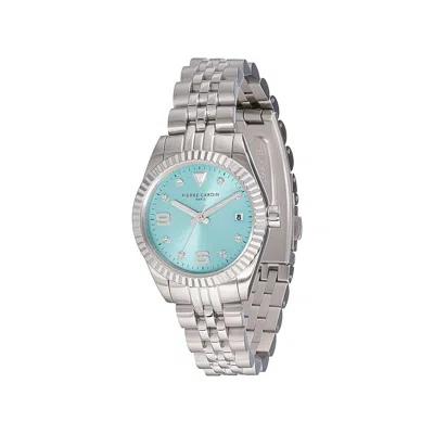 Pierre Cardin Gray Stainless Steel Dress Watch In Silver