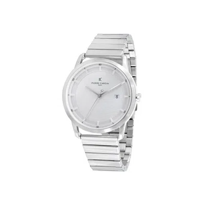 Pierre Cardin Gray Stainless Steel Dress Watch In Silver