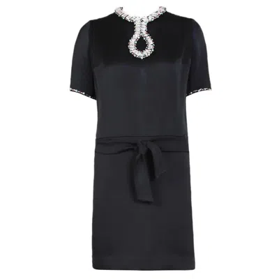 Pre-owned Pierre Cardin Haute Couture Cocktail Dress W/space Age Design Motif Ca. 1966 In Black