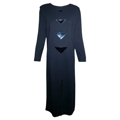 Pre-owned Pierre Cardin Haute Couture Mod Geometric Appliqué Shift Dress, 1980s In Black