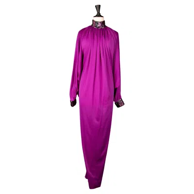 Pre-owned Pierre Cardin Jersey Dress By  Circa 1970 In Purple