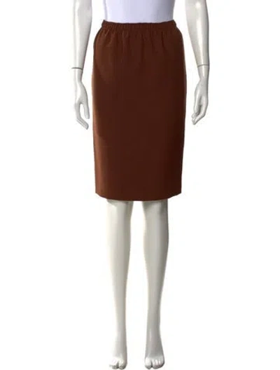 Pre-owned Pierre Cardin Knee-length Skirt In Brown/metallic