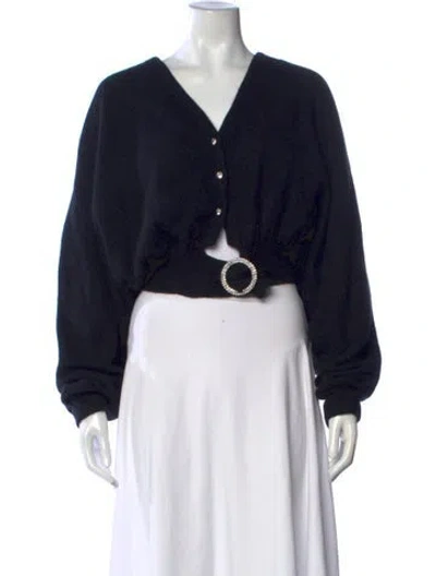 Pre-owned Pierre Cardin Lambswool V-neck Sweater In Black/blue