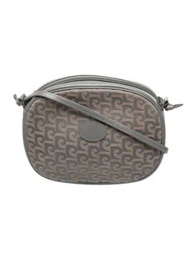 Pre-owned Pierre Cardin Leather Crossbody Bag Vintage In Grey
