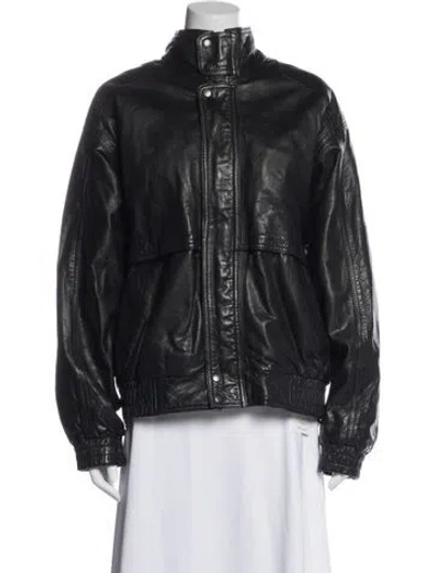 Pre-owned Pierre Cardin Leather Jacket In Black