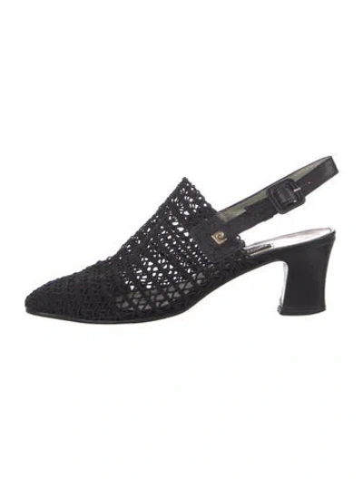 Pre-owned Pierre Cardin Leather Slingback Pumps In Black