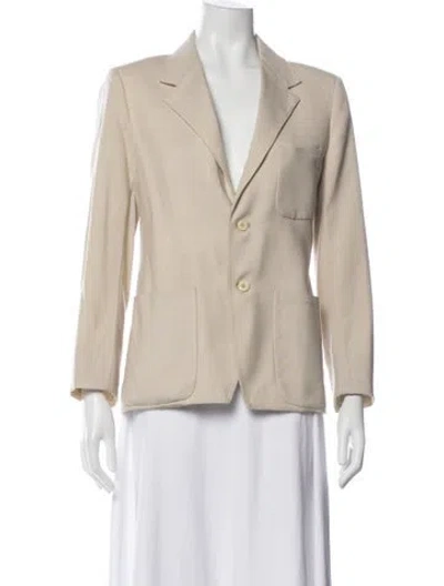 Pre-owned Pierre Cardin Linen Blazer In Neutral