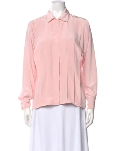 Pre-owned Pierre Cardin Long Sleeve Blouse In Pink