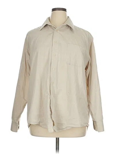 Pre-owned Pierre Cardin Long Sleeve Button Down Shirt In Tan