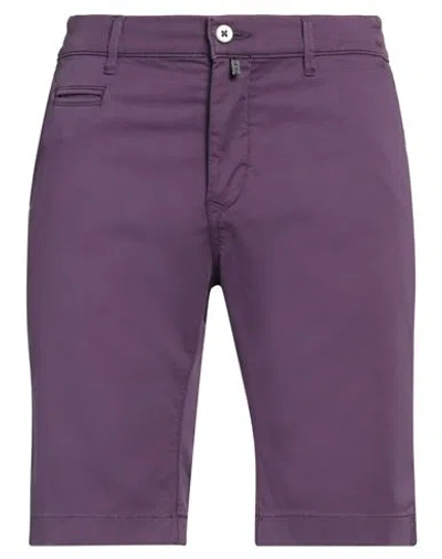Pierre Cardin Man Shorts & Bermuda Shorts Purple Size 32 Cotton, Elastane