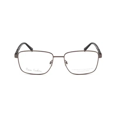 Pierre Cardin Men's Silver Tone Rectangular Eyeglass Frames P.c. 6873