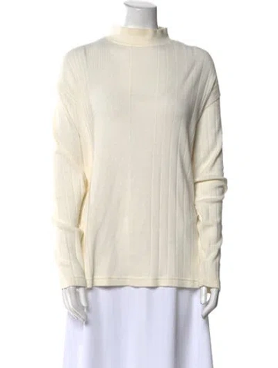 Pre-owned Pierre Cardin Mock Neck Long Sleeve Sweatshirt In Neutral
