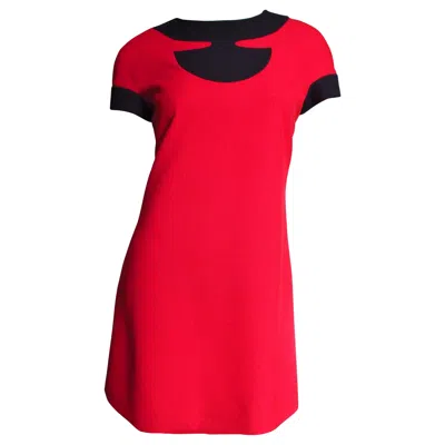 Pre-owned Pierre Cardin Mod Color Block Dress In Red