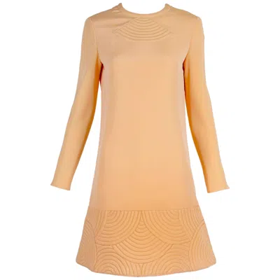 Pre-owned Pierre Cardin Mod Space Age Mini Dress With Geometric Design, 1970s In Orange