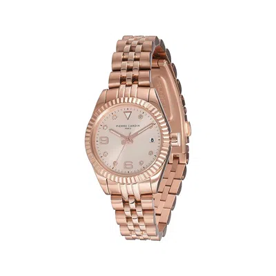 Pierre Cardin Multicolor Stainless Steel Dress Watch In Gold