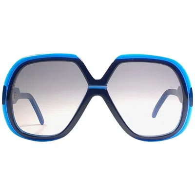 Pre-owned Pierre Cardin New Vintage  Oversized Blue Lens 1970's Sunglasses