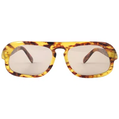 Pre-owned Pierre Cardin New Vintage Rare  Light Tortoise Brown Solid Lens 1960's Sunglasses