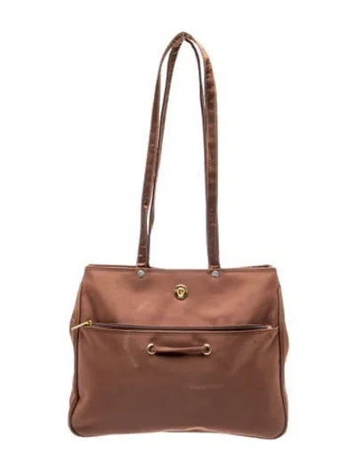 Pre-owned Pierre Cardin Nylon Shoulder Bag In Brown