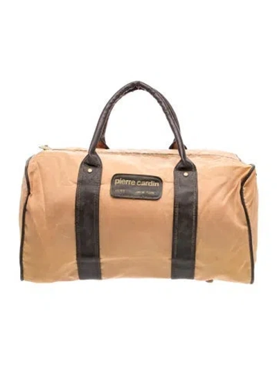Pre-owned Pierre Cardin Nylon Weekender Bag In Neutrals