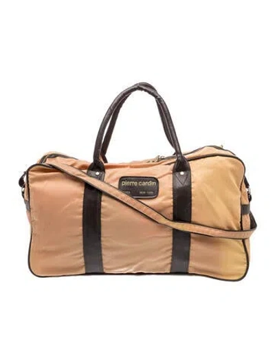 Pre-owned Pierre Cardin Nylon Weekender Bag In Neutrals