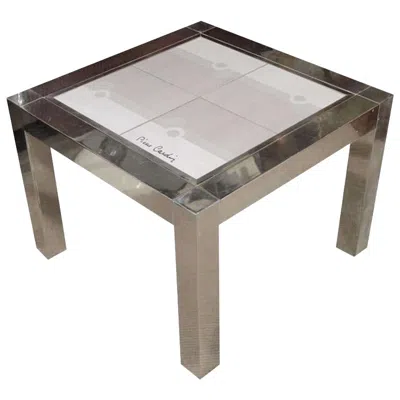 Pre-owned Pierre Cardin Occasional Side Table With Ceramic Top In Gray