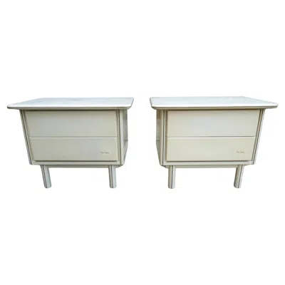 Pre-owned Pierre Cardin Pair Of Bedside Tables P. Cardin In Brown