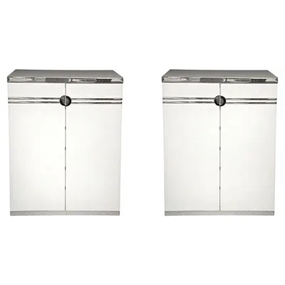 Pre-owned Pierre Cardin Pair  Tall Wardrobe Chests Of Drawers In Gray