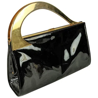 Pre-owned Pierre Cardin Paris Pierre Cardin Logo Top Handle Patent Bag In Black