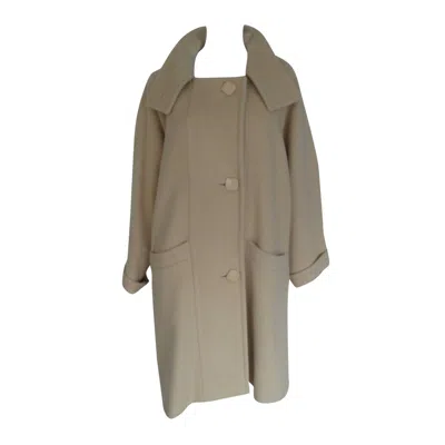Pre-owned Pierre Cardin Paris Wool Angora Coat In Brown