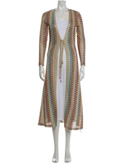 Pre-owned Pierre Cardin Patterned Long Dress In Orange