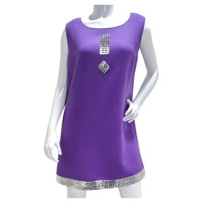 Pre-owned Pierre Cardin Purple Studded Dress
