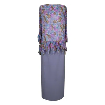 Pre-owned Pierre Cardin Purple Tone Silk Muslin Set