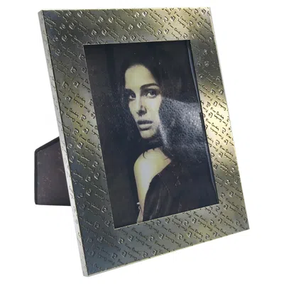 Pre-owned Pierre Cardin Rectangular Brass Photo Frame, Engraved Signature, 1970s In Black