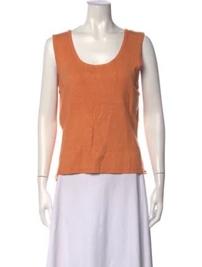Pre-owned Pierre Cardin Scoop Neck Sweater In Orange