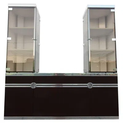 Pre-owned Pierre Cardin Sideboard Buffet Cabinet 1970s In Black